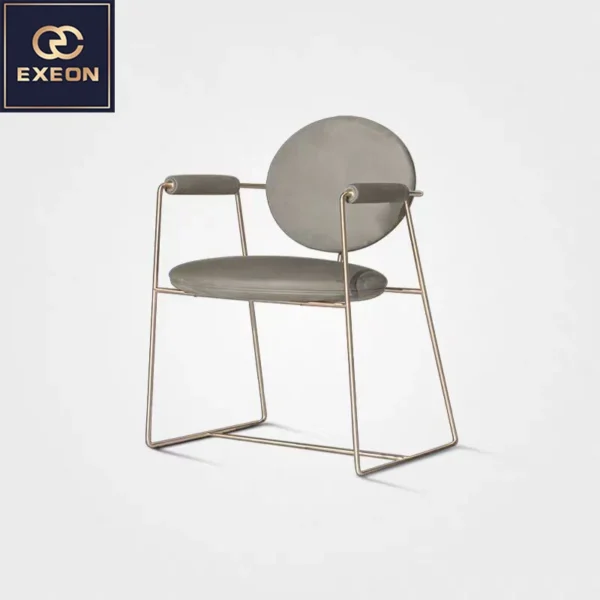 Italian Luxury Stainless Steel Dining Chair Modern Velvet Fabric Dining Chair Comfortable Back Metal Dining Chair - Image 5