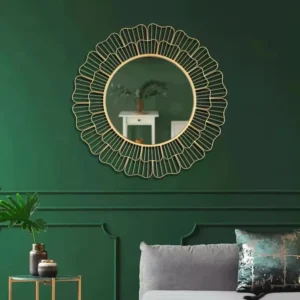 71cm large iron Modern creative home furniture decorative wall mirrors wall hanging round gold mirror for living room