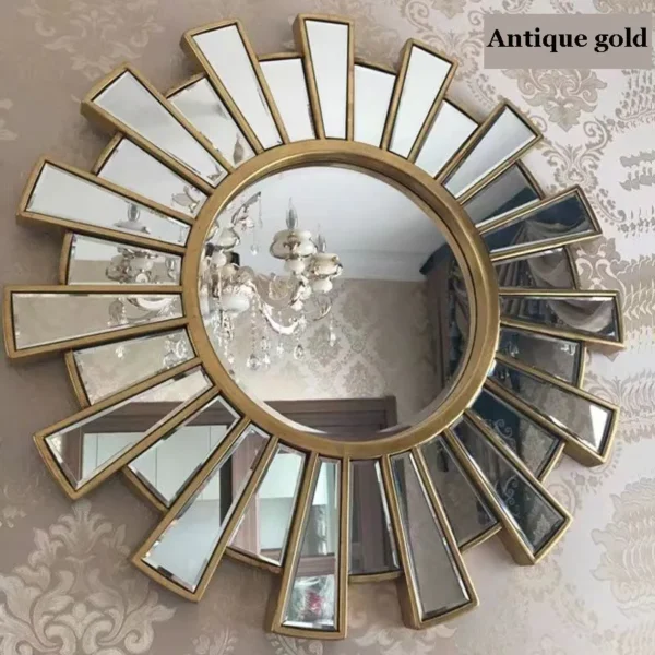 65CM Simple style bathroom circle framed wall mirrors durable using generous decor natural color wall mirror for living room - Image 4