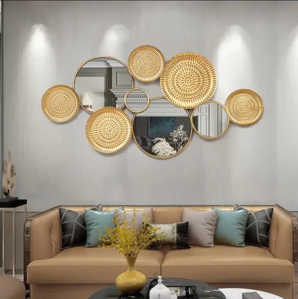 115*58cm Sales Light Luxury Style Sofa Background Metal Wall Hanging Mirror Gold Wall Mirror Decoration - Image 6