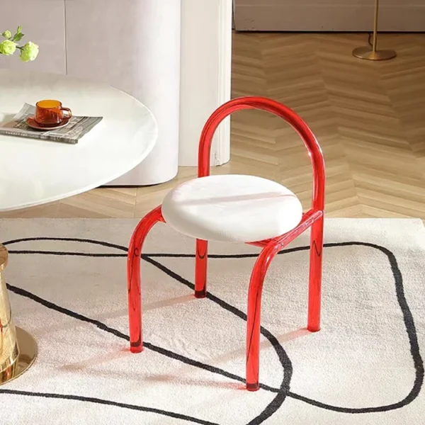 Cafe Transparent Plastic Chair European Style Acrylic Dining Chair Home Bedroom - Image 3