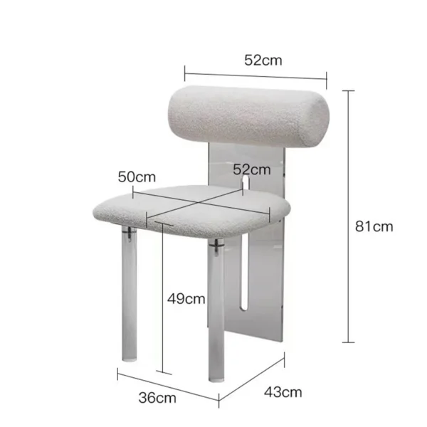 Clear Acrylic Transparent Chair for Home Furniture Living Room Simple Leisure Chair Backrest Dining Chair - Image 4