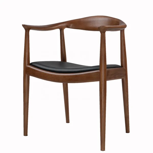 Modern Classic Living room the kennedy dinning chair leather seat solid wooden chair wegner armchair round chair - Image 6