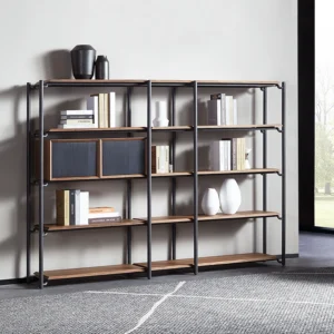 Modern high quality nordic minimalist Italian modern walnut shelf bookshelf