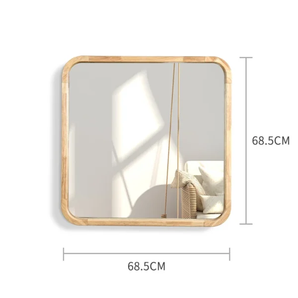 Transform Your Space with Rustic Elegance: Large Solid Rubber Natural Wood Frame Wall Mirror for Modern Farmhouse Bathroom and Living Room Décor - Image 5