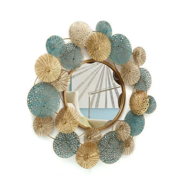 84cm factory price European round mirror living room lotus leaf frame wall hanging mirror porch sofa wall hanging decorate - Image 6