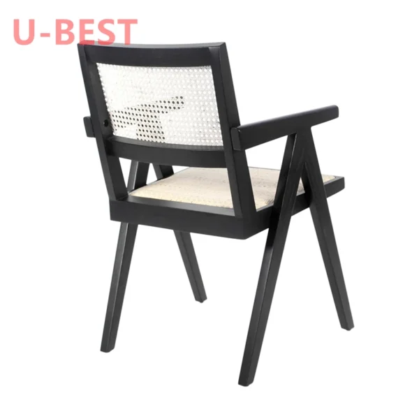 U-Best Furniture Modern Indoor Balcony Courtyard Lounge Chair Black Armchair Wooden Leisure Chair - Image 2