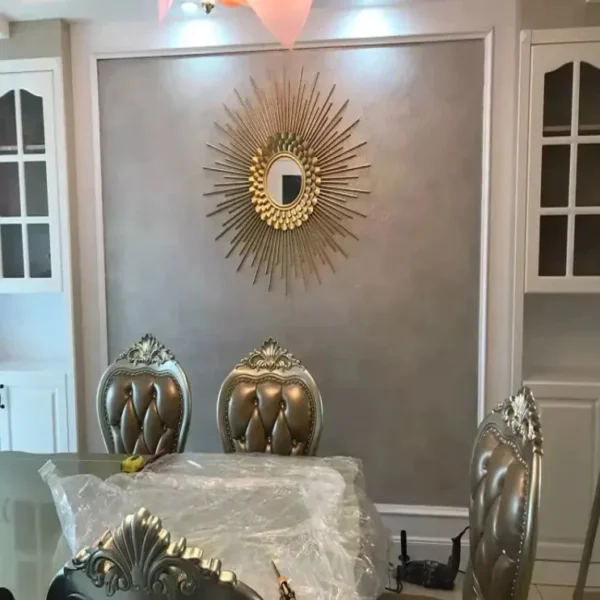 80cm Living Room Background Gold Frame Round Metal Wall Mirror Art Home Decorated Wall Hanging Mirror - Image 4
