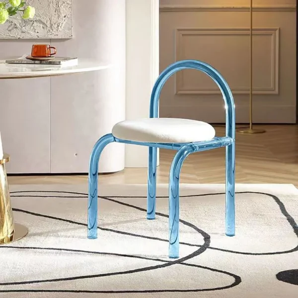 Cafe Transparent Plastic Chair European Style Acrylic Dining Chair Home Bedroom - Image 4