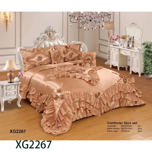 wedding king  size bedding comforter sets luxury cheap polyester new design made in china bedding set - Image 4
