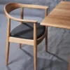 Modern American Kennedy armchair Office chair with PU leather cushion chaises de salle a manger en bois massif - Image 4