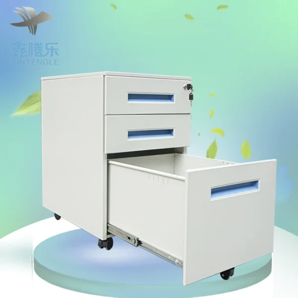 Office furniture 3 drawer steel storage cabinet metal mobile pedestal under desk container on rolls bucks caisson bureaux - Image 3