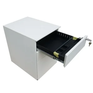 Guangzhou facetory direct sale high quality office 3 box drawers white mobile pedestal file cabinet with wheels