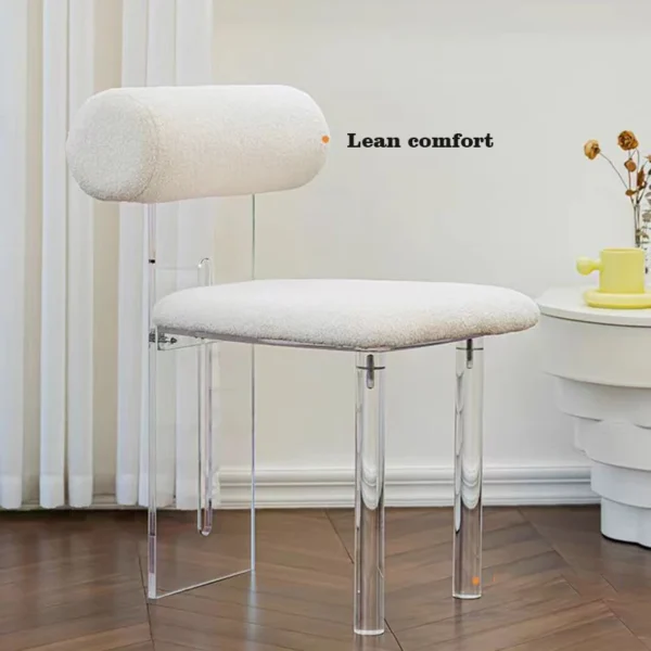 Clear Acrylic Transparent Chair for Home Furniture Living Room Simple Leisure Chair Backrest Dining Chair - Image 2