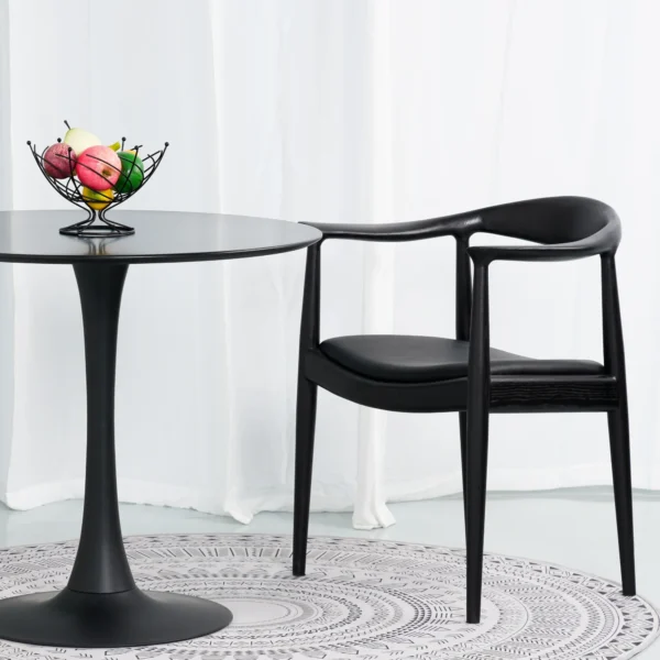 Modern Classic Living room the kennedy dinning chair leather seat solid wooden chair wegner armchair round chair - Image 5