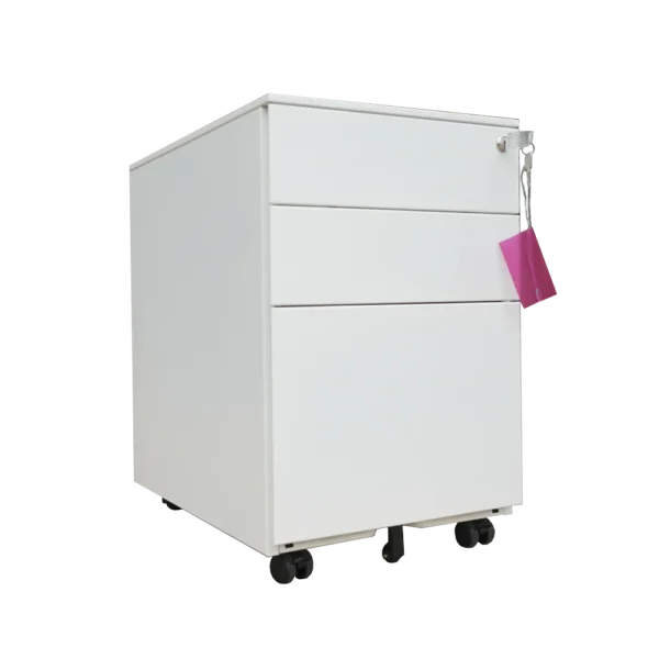 Guangzhou facetory direct sale high quality office 3 box drawers white mobile pedestal file cabinet with wheels - Image 2