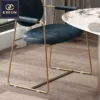 Italian Luxury Stainless Steel Dining Chair Modern Velvet Fabric Dining Chair Comfortable Back Metal Dining Chair - Image 3