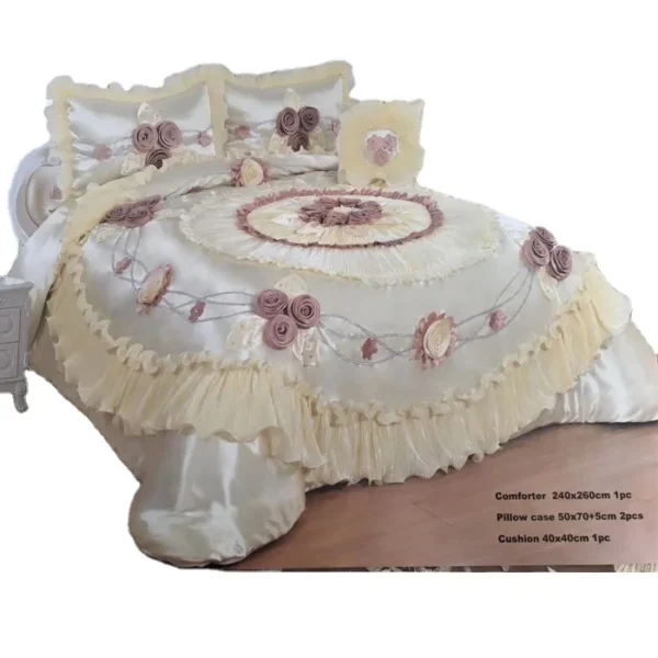 wedding king  size bedding comforter sets luxury cheap polyester new design made in china bedding set - Image 6