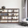 Modern high quality nordic minimalist Italian modern walnut shelf bookshelf - Image 3
