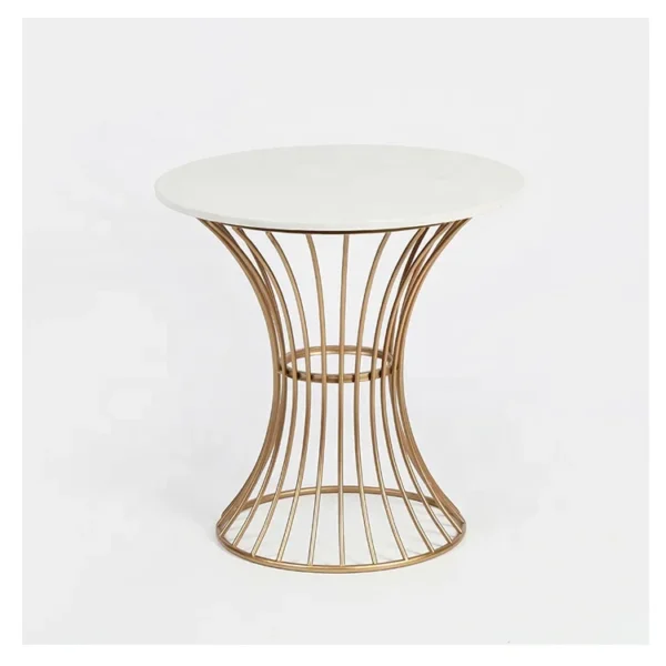 White Round Modern Nordic Center Coffee Side Table Home Furniture Dining Table Base Gold Nordic Style European 2pcs 52*52*60cm - Image 6