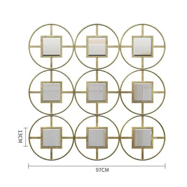97*97cm Modern light luxury home living room TV background wall decoration mirror corridor creative iron art wall hanging - Image 2