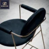 Italian Luxury Stainless Steel Dining Chair Modern Velvet Fabric Dining Chair Comfortable Back Metal Dining Chair - Image 2