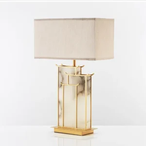 new modern marble creative decoration simple living room bedroom study bedside table lamp silk lamp shade
