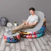 Bestway 75076 Graffiti Inflatable Sofa Bed Modern Recliner with Foot Stool Lounge Chair - Image 3