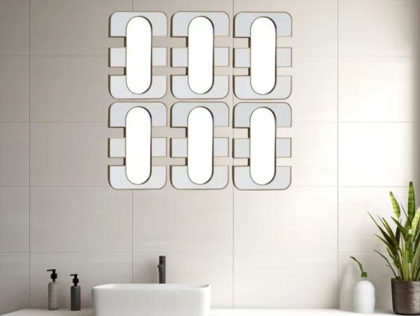 61CM  mirrored Design Metal home wall house Decor Art living room decoration Hanging - Image 2