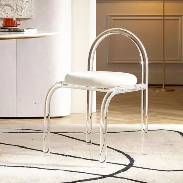 Cafe Transparent Plastic Chair European Style Acrylic Dining Chair Home Bedroom