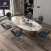 Italian Luxury Stainless Steel Dining Chair Modern Velvet Fabric Dining Chair Comfortable Back Metal Dining Chair