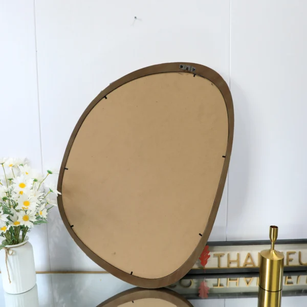 51X91cm Unique design creative large wooden frame mirrors irregular black solid wood wall mirror for living room - Image 5