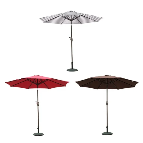 9' Outdoor Market Patio Umbrella with Auto Tilt Crank Large Sun Umbrella with Pole Fade resistant canopy Easy to set - Image 5