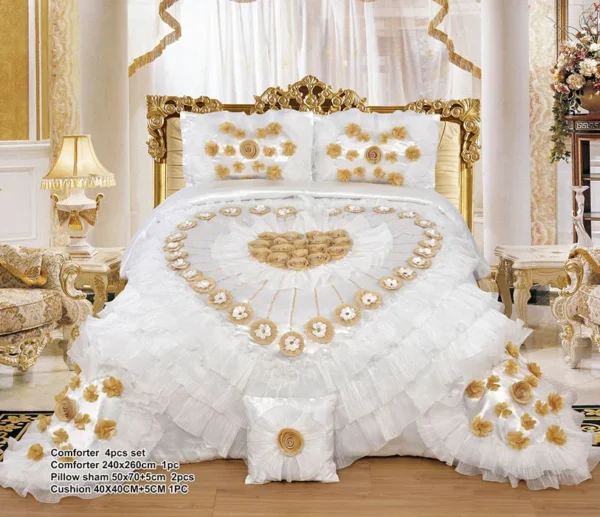 wedding king  size bedding comforter sets luxury cheap polyester new design made in china bedding set - Image 5