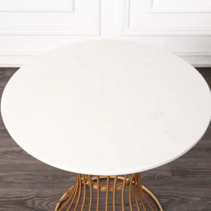 White Round Modern Nordic Center Coffee Side Table Home Furniture Dining Table Base Gold Nordic Style European 2pcs 52*52*60cm