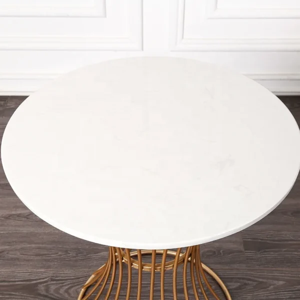 White Round Modern Nordic Center Coffee Side Table Home Furniture Dining Table Base Gold Nordic Style European 2pcs 52*52*60cm