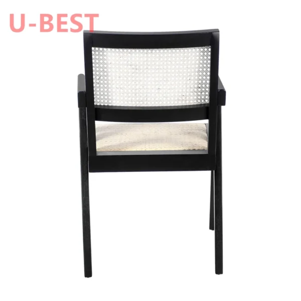 U-Best Furniture Modern Indoor Balcony Courtyard Lounge Chair Black Armchair Wooden Leisure Chair - Image 3