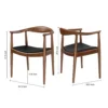 Modern American Kennedy armchair Office chair with PU leather cushion chaises de salle a manger en bois massif