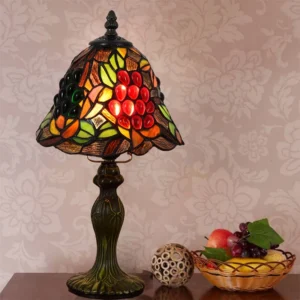 American Rural Vintage Grape Art Table Lamp Tiffany Stained Glass Bar Dining Room Bedside Small table lamp shade