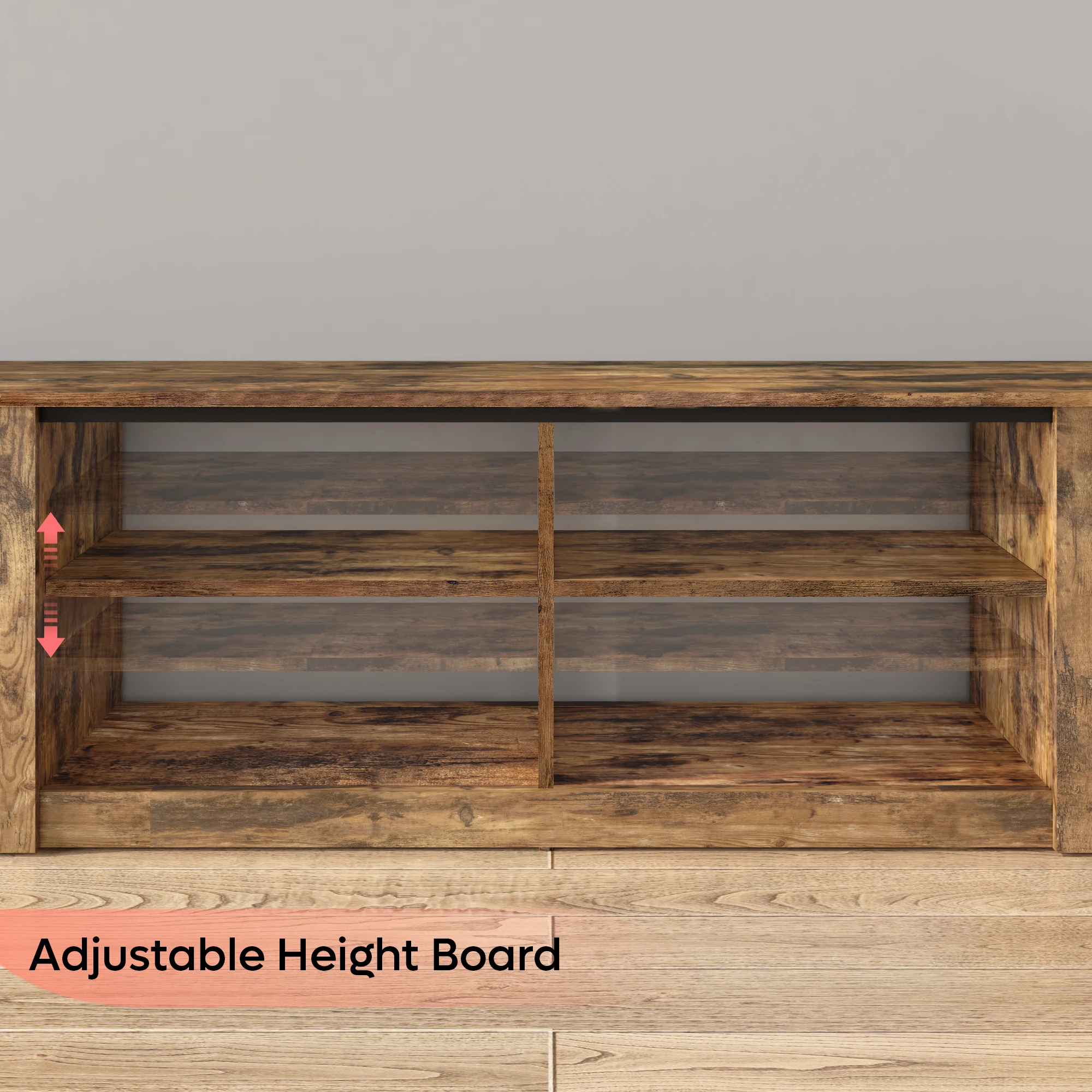 Modern High Gloss Wooden Tv Stand Tea Table Tv Cabinet Console Set With Storage Rack For Living Room - Image 3