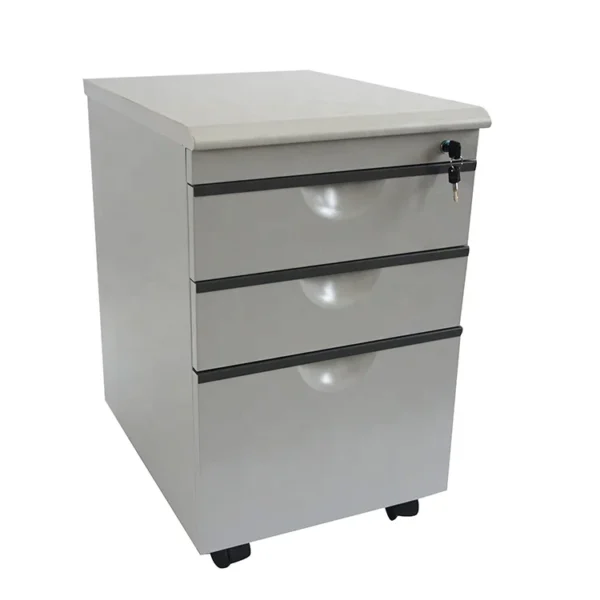 Office furniture supplier steel material 3 drawers movable file cabinet - Image 3