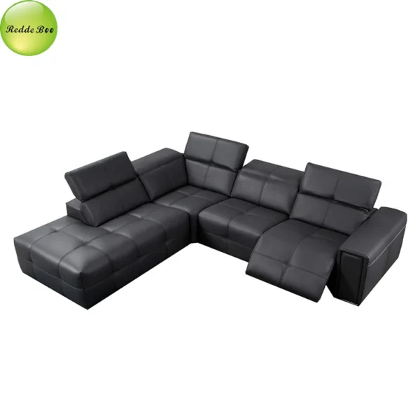 Italian furniture modern sectional l shape corner sofa reclining sofa - Image 3