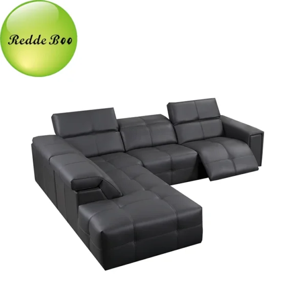 Italian furniture modern sectional l shape corner sofa reclining sofa - Image 4
