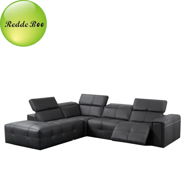 Italian furniture modern sectional l shape corner sofa reclining sofa - Image 5