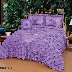 Embroidered Lace 3-Piece Bedding Set Middle East Style Wedding Ensemble
