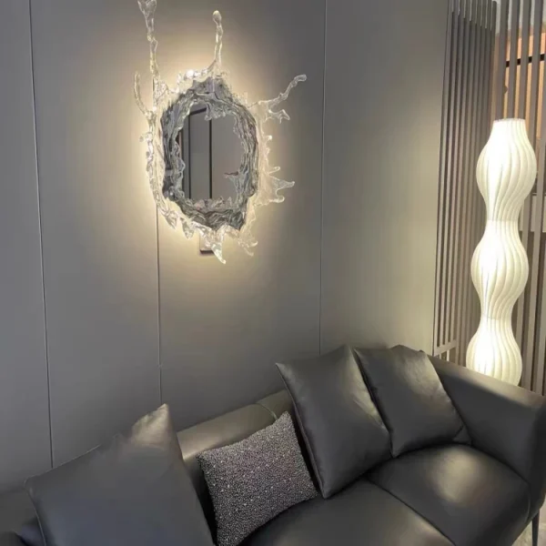 Dome Water Frame LED Mirror Massage Parlor Bathroom Light High-tech Wall Mounted Decorative Hotel Intelligent Mirrors