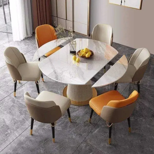Original Functional Design Dining Room Furniture Extendable Round Dinning Table Modern Dining Tables Set - Image 2