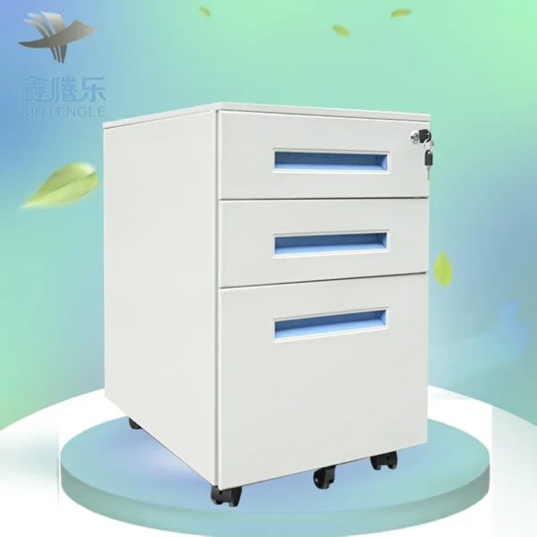 Office furniture 3 drawer steel storage cabinet metal mobile pedestal under desk container on rolls bucks caisson bureaux - Image 6