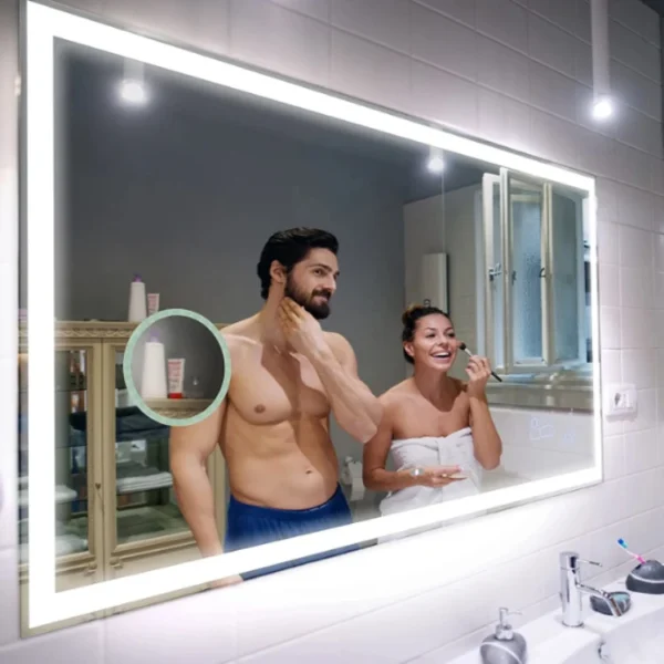 Dome Water Frame LED Mirror Massage Parlor Bathroom Light High-tech Wall Mounted Decorative Hotel Intelligent Mirrors - Image 5