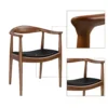 Modern American Kennedy armchair Office chair with PU leather cushion chaises de salle a manger en bois massif - Image 2